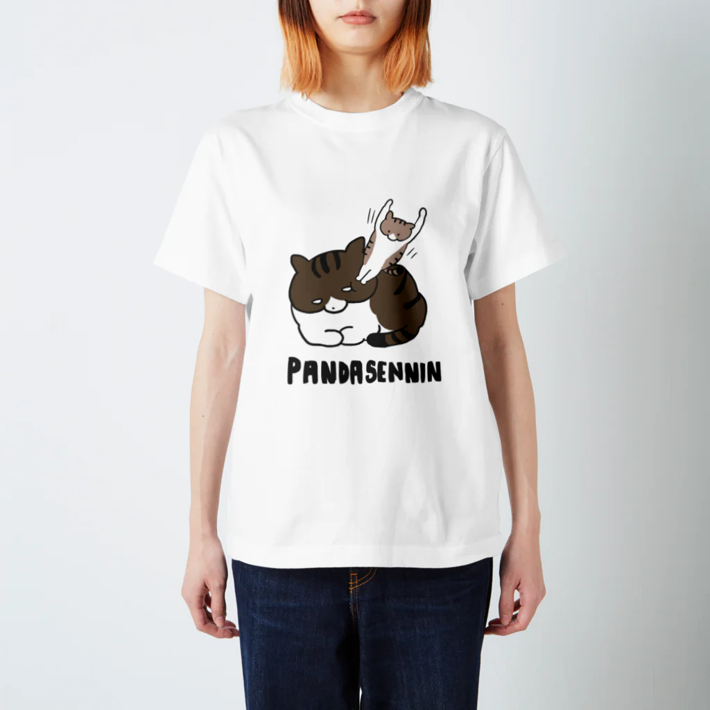 熊猫仙人店のおこしゃまねこハイパーキック スタンダードTシャツ