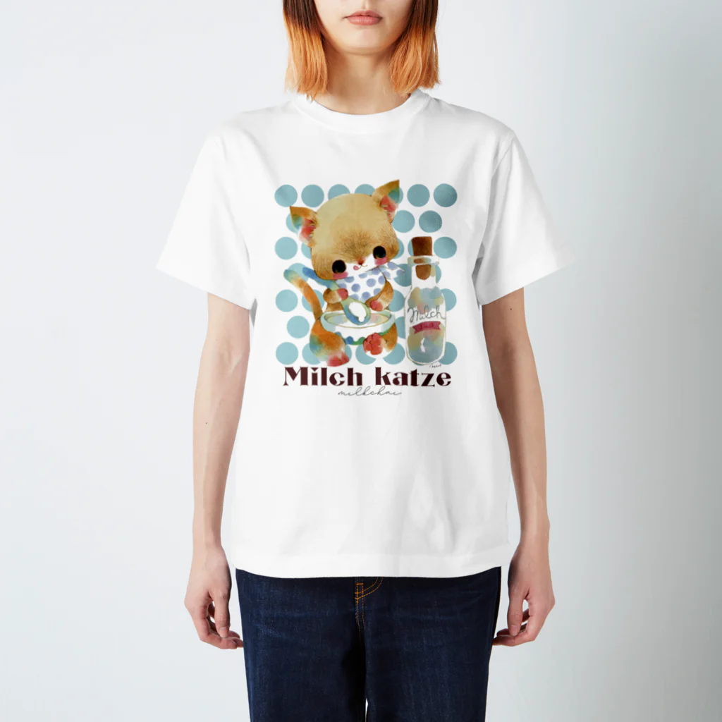 milkchaiのミルクネコ Regular Fit T-Shirt
