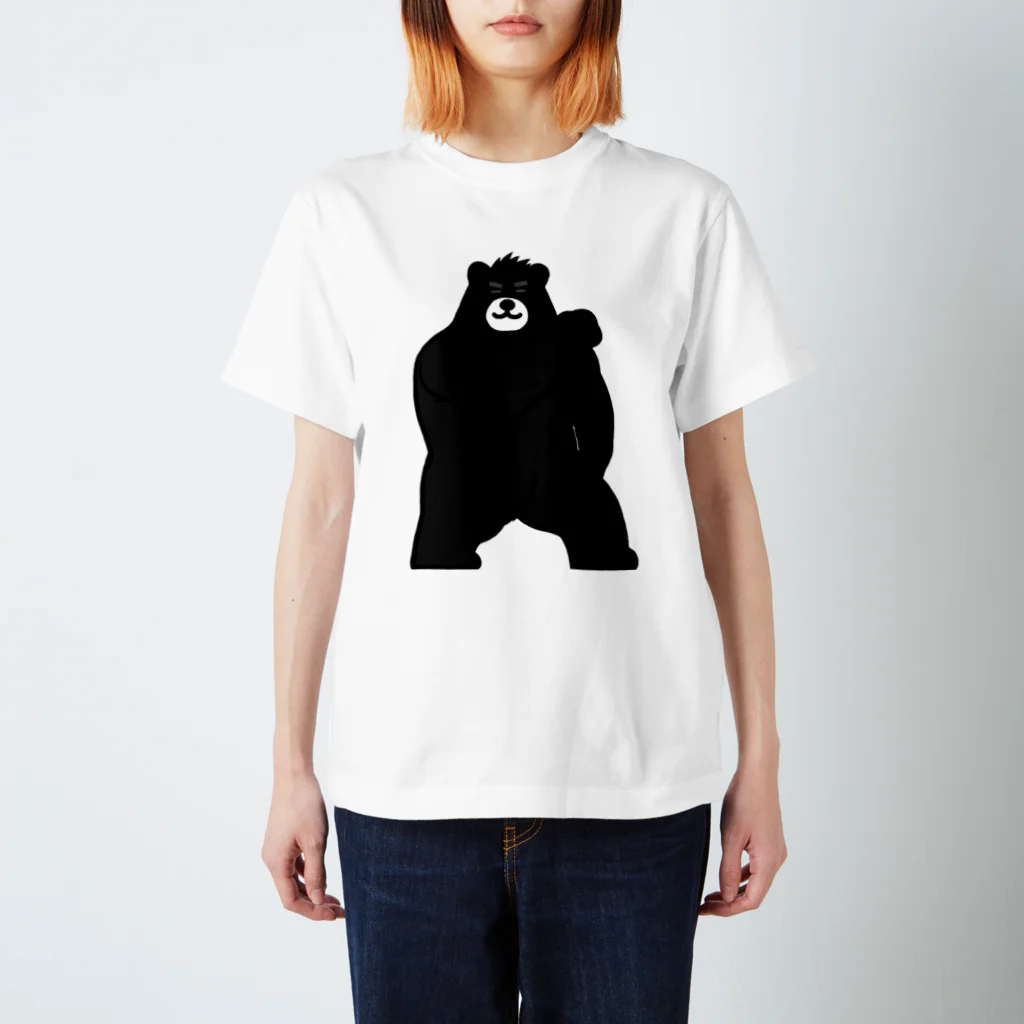 くーまんの部屋🐻のマッスル黒熊 スタンダードTシャツ