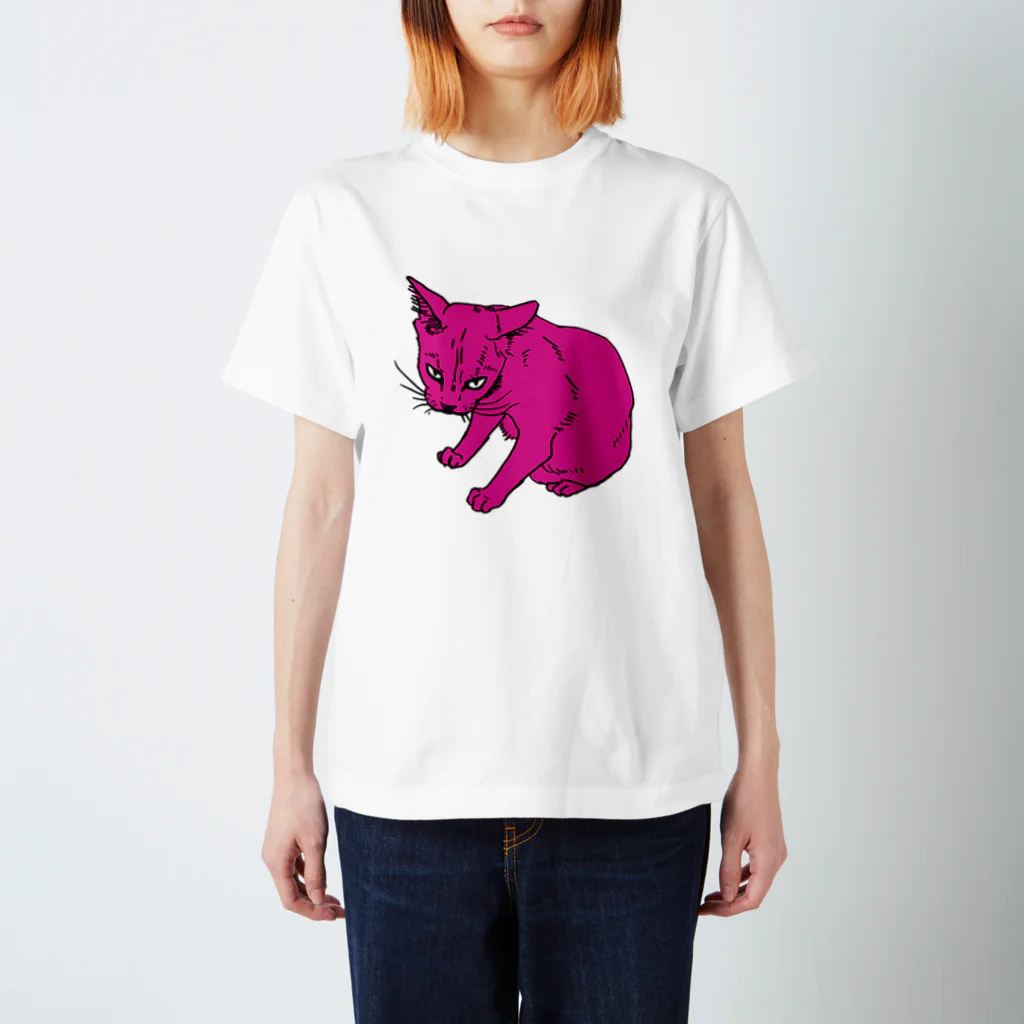 猫屋萬年堂のピンクのねこさん Regular Fit T-Shirt