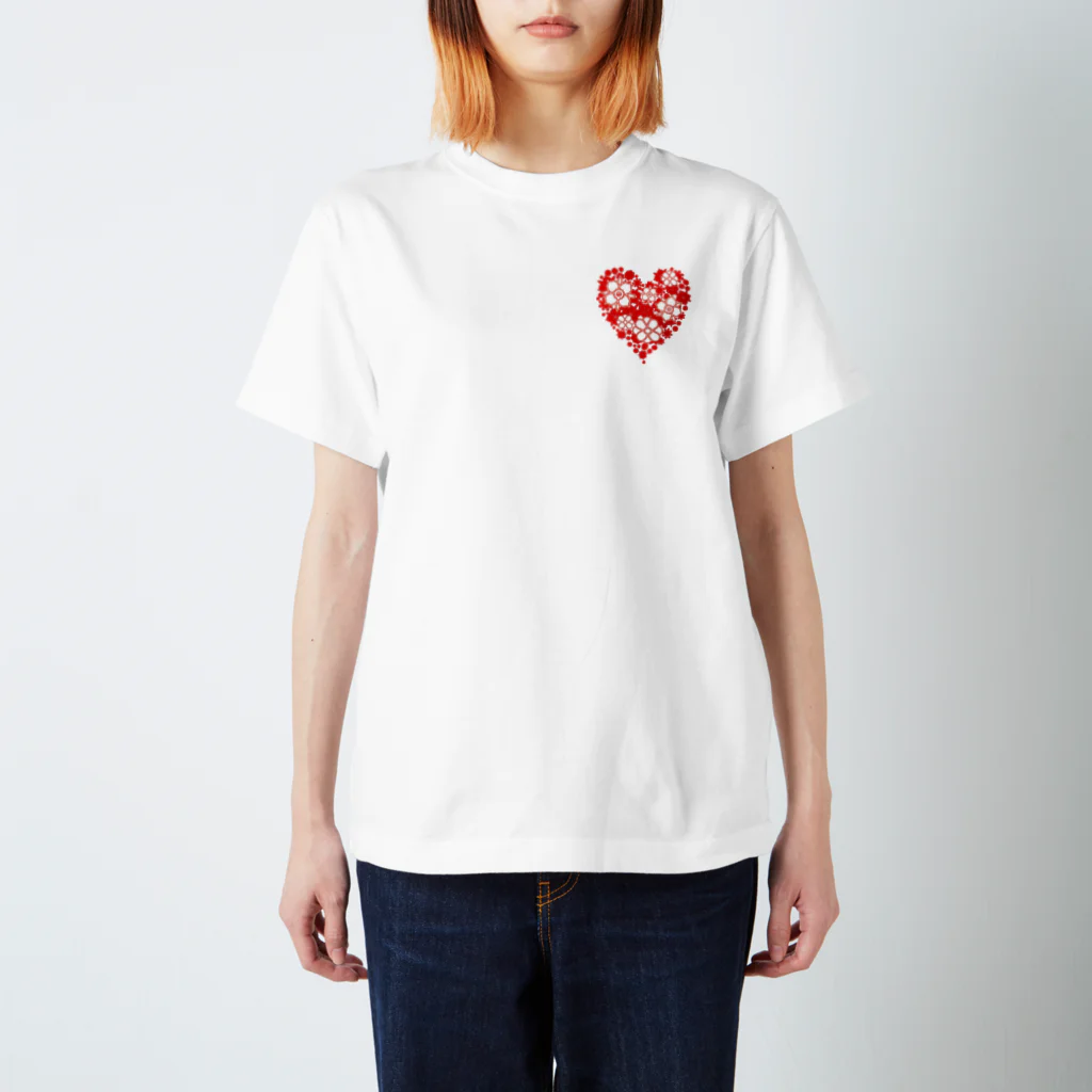 RareLifeのflowerheart2 Regular Fit T-Shirt