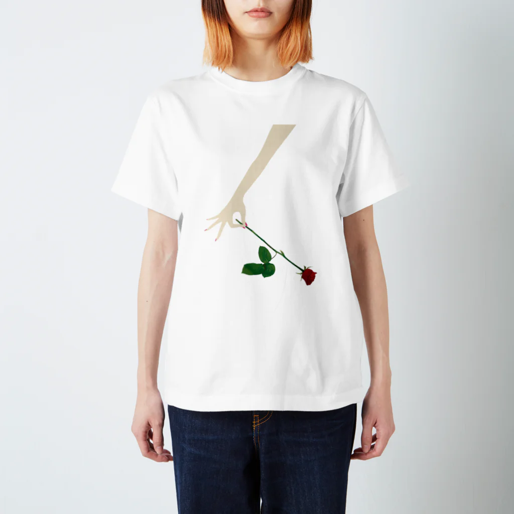 asahi official goods store の薔薇と手 Regular Fit T-Shirt