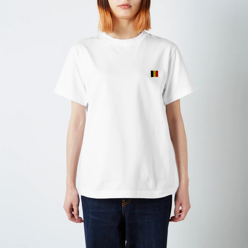 大のベルギー国旗 胸ロゴ Regular Fit T-Shirt