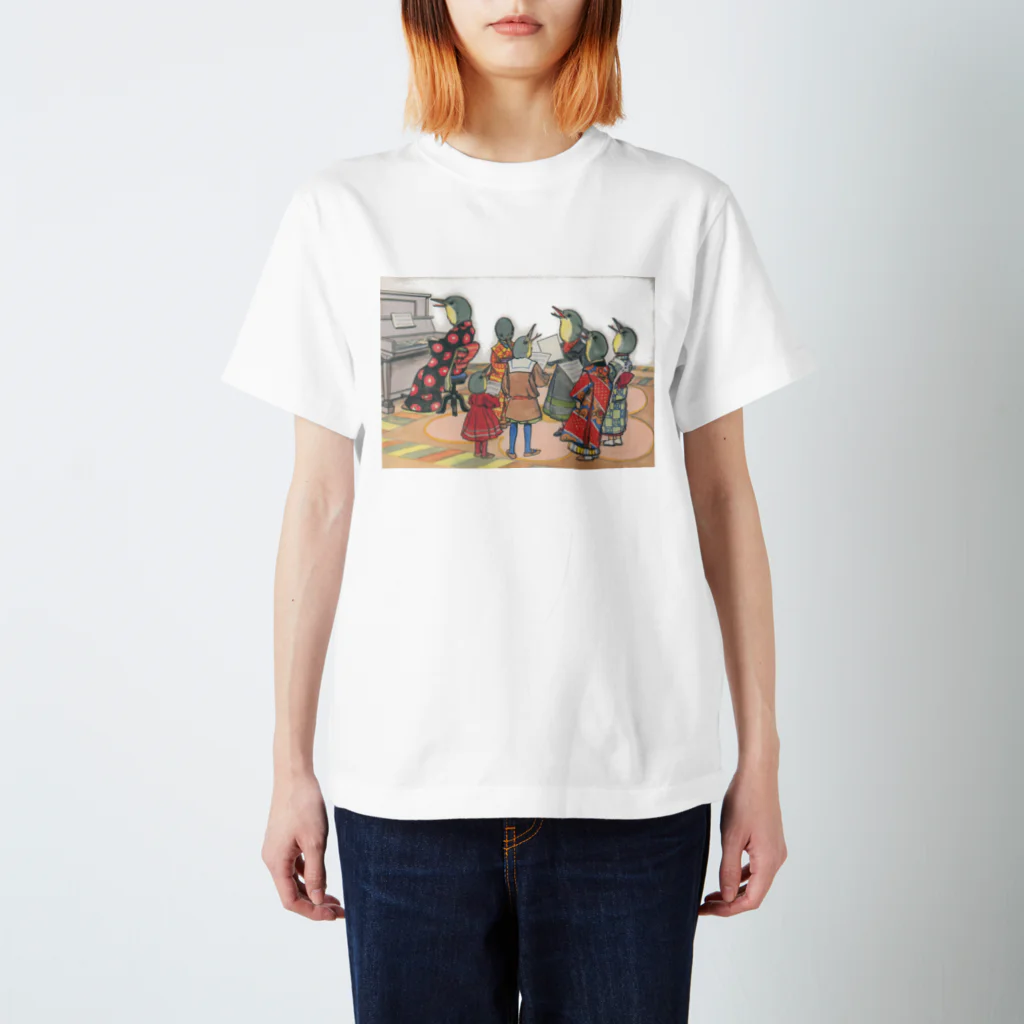 lofi_bearの北澤楽天 うぐいすのコーラス （1916） Regular Fit T-Shirt