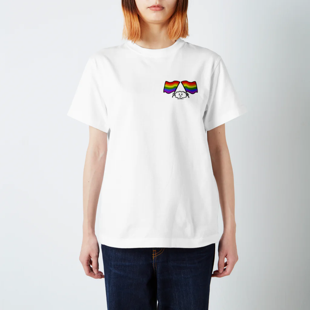 dokukinoko1000のダブル　レインボーフラッグ Regular Fit T-Shirt
