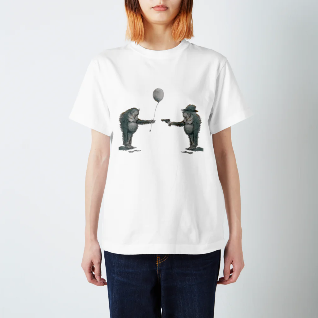 LEFTの風船猿&gun猿 Regular Fit T-Shirt
