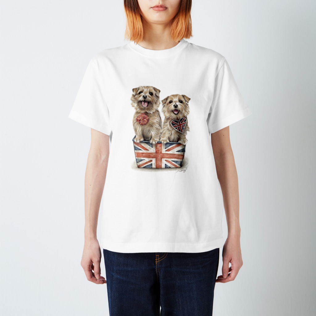 Momojiの犬画のノーフォークテリア14 Regular Fit T-Shirt
