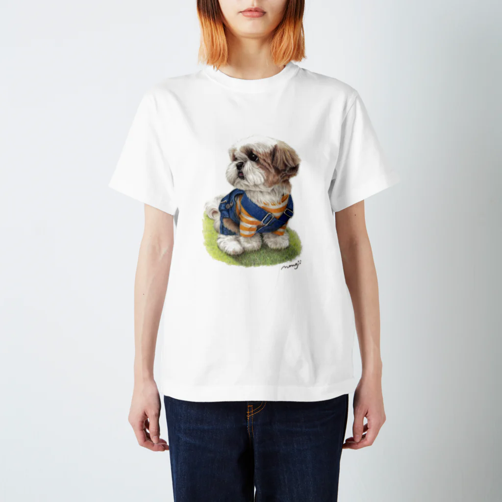 Momojiの犬画のシーズー53 スタンダードTシャツ