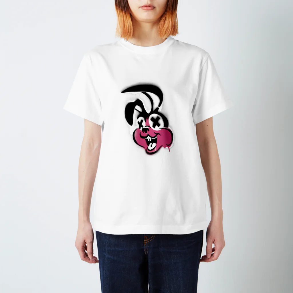 BLUE Elephant designのAwesome As FxxK bunny スタンダードTシャツ