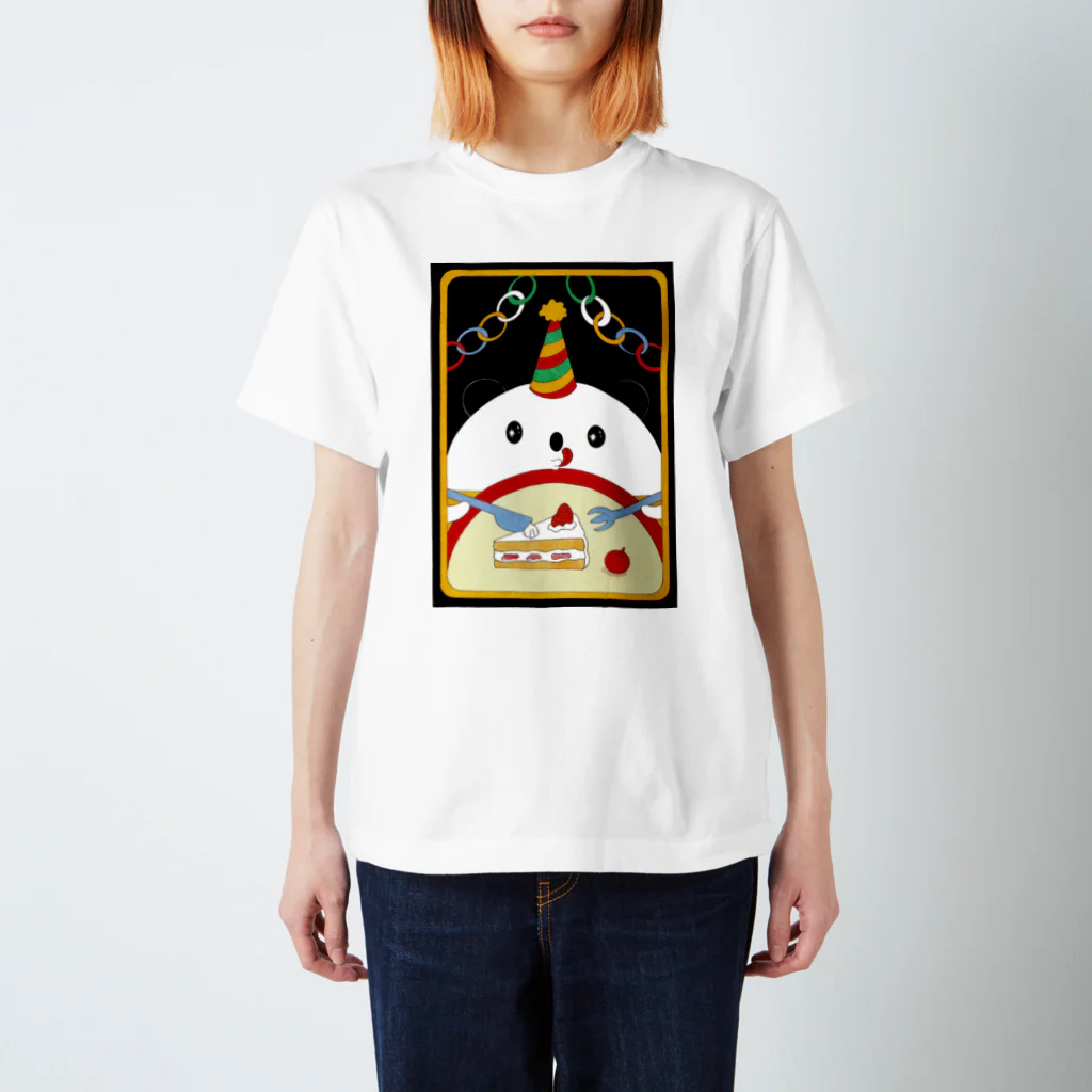 あごぱん商店のお誕生日のパンダさん スタンダードTシャツ