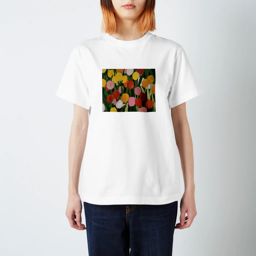 tsuetaniのチューリップの絵 Regular Fit T-Shirt