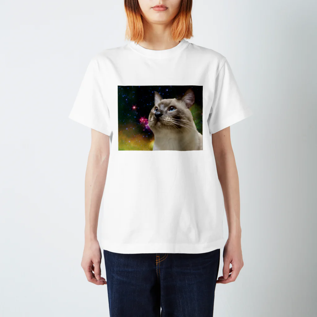 あずきショップの宇宙猫あずきくん Regular Fit T-Shirt