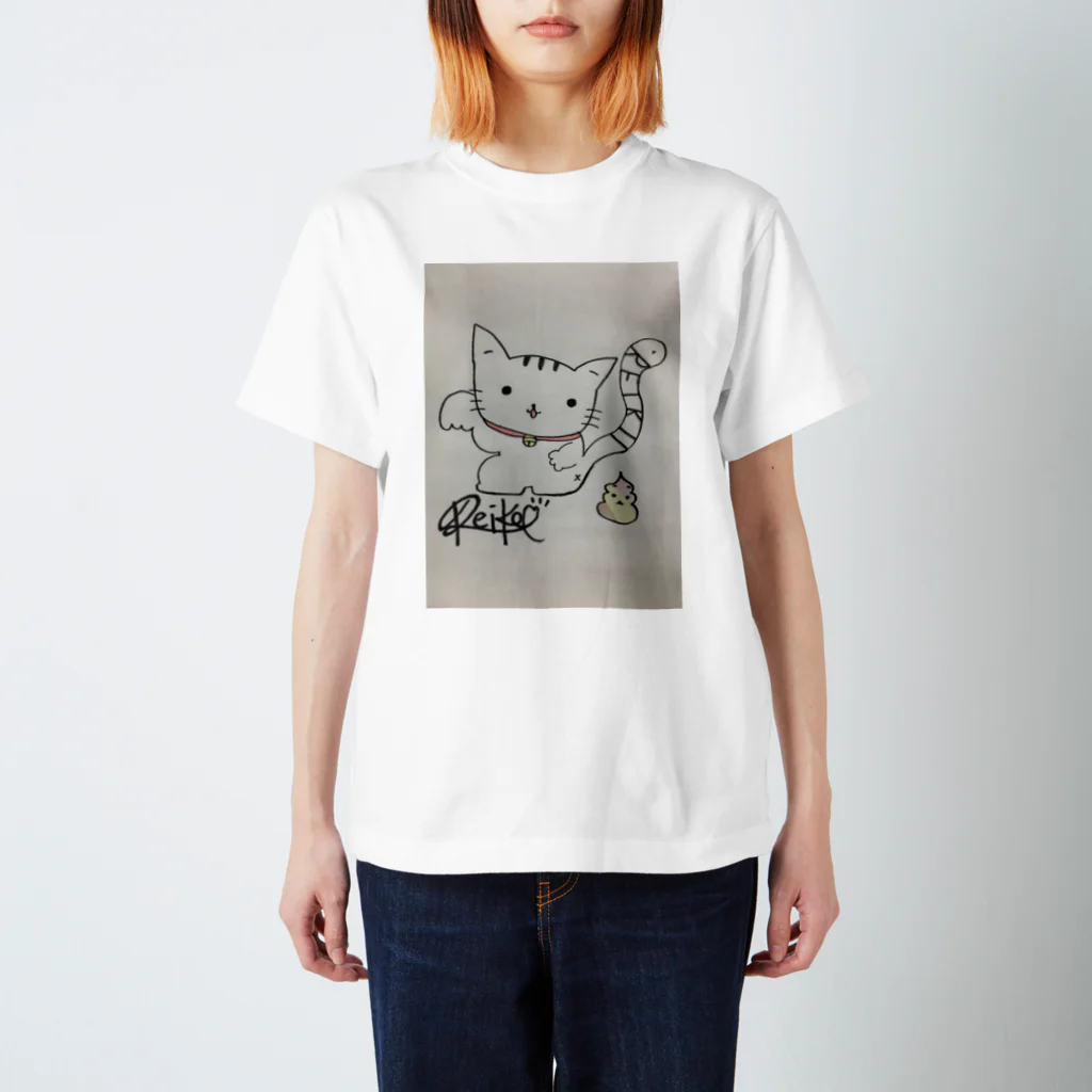 reiko_kimuraの‪×Reik0→1×うんこいこい招きにゃん スタンダードTシャツ