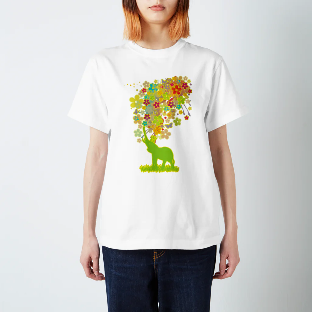 AURA_HYSTERICAのElephant_Bathing スタンダードTシャツ