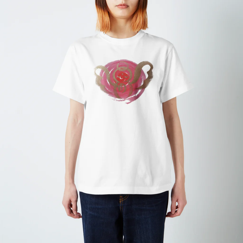 🍀森葉子グッズ🍀のお守り絵「ほっとけさん」透過３ スタンダードTシャツ