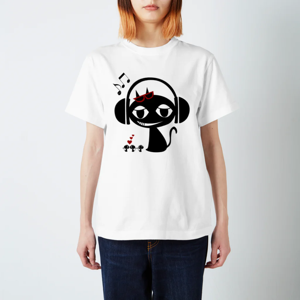 キャッティ（オフィシャル）ネコ好き集まれ!!のI LOVE MUSIC!! Regular Fit T-Shirt