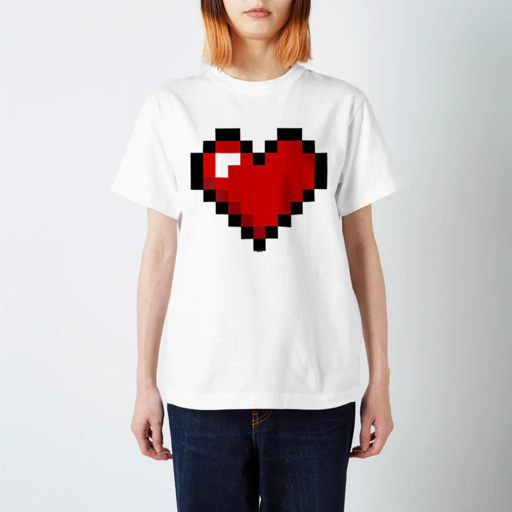 Cɐkeccooのドット絵ハート スタンダードTシャツ