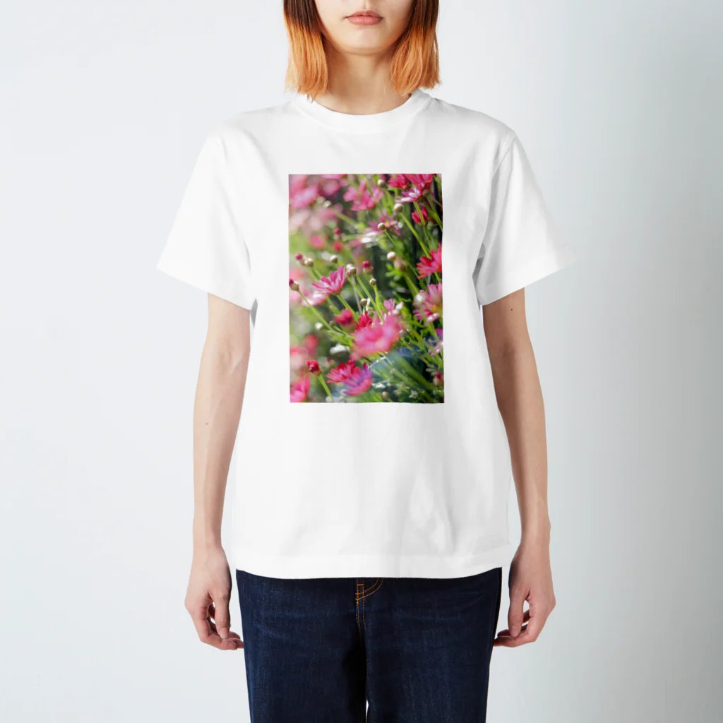 かぴばらのFLOWERS-ぴんく- Regular Fit T-Shirt