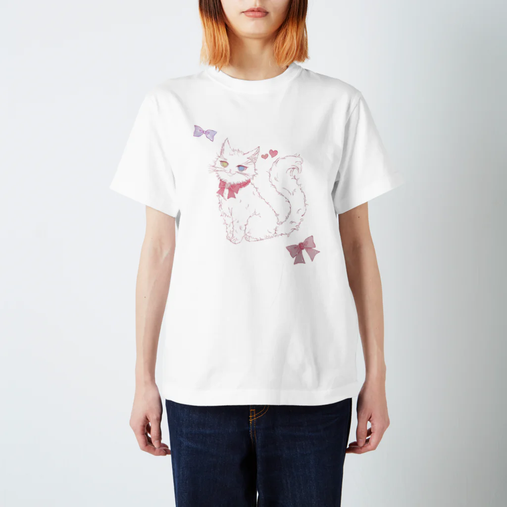 ぷにぷにの猫とリボン スタンダードTシャツ