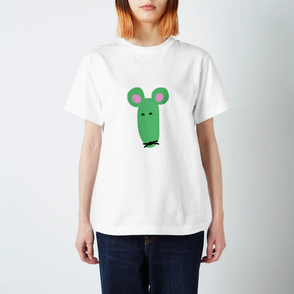 tori_doriのかおながネズミ 緑 Regular Fit T-Shirt