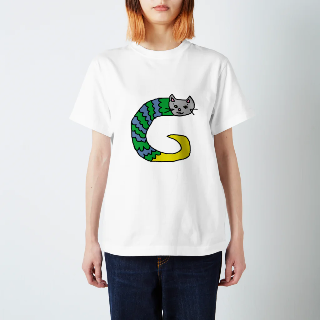 ヘビ猫.comのキャルファベッターズ G ねこ ネコ 猫 スタンダードTシャツ