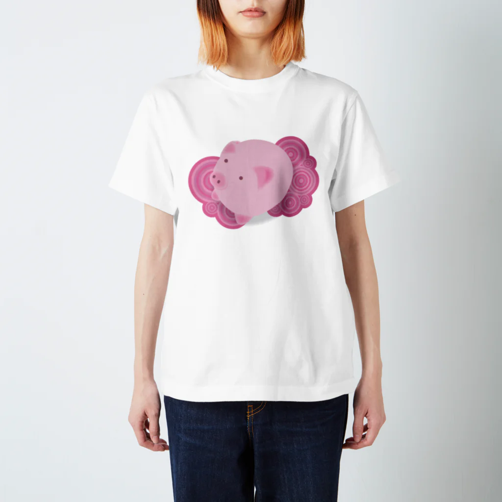 AURA_HYSTERICAのPinky_Pig スタンダードTシャツ