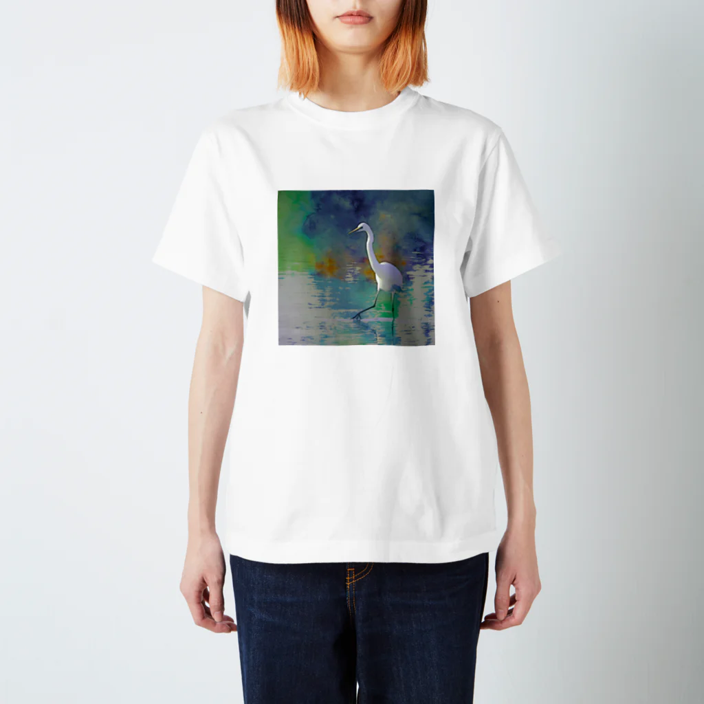 Natural silhouetteのダイサギ Regular Fit T-Shirt