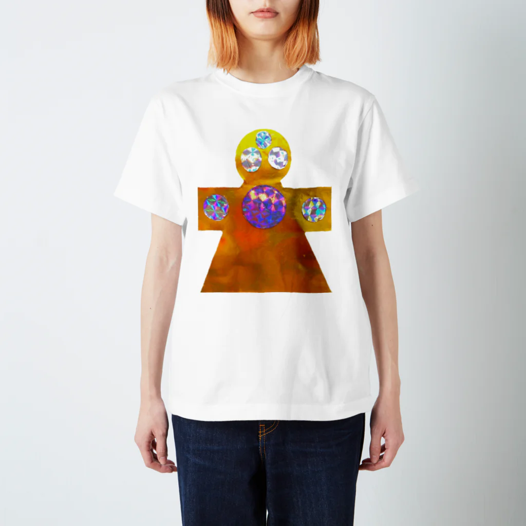 湯沢恵理　宇宙アイテムのメタリックお守り宇宙人Ｔシャツ Regular Fit T-Shirt