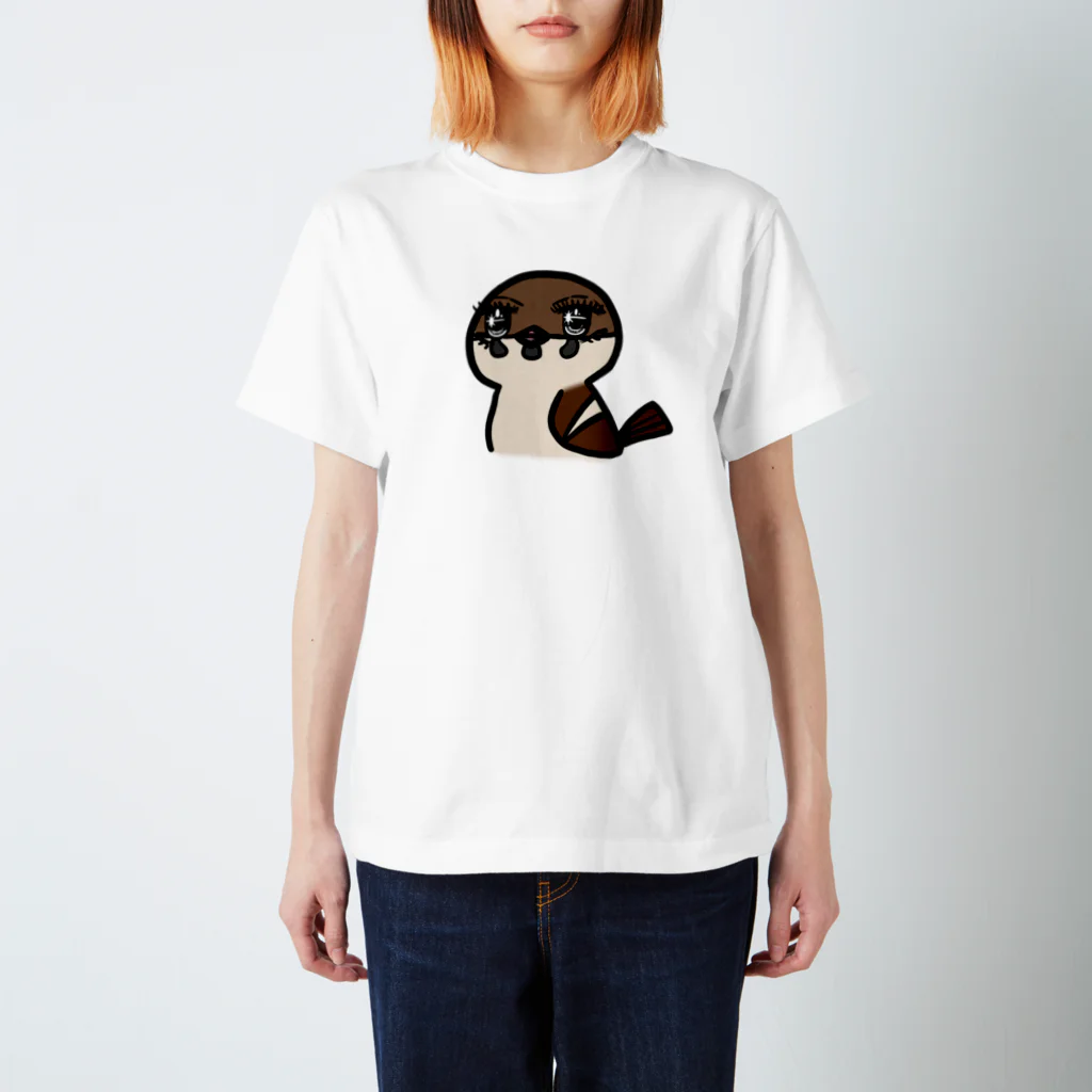 庭にくるコトリからのJK時代のスズメちゃん スタンダードTシャツ