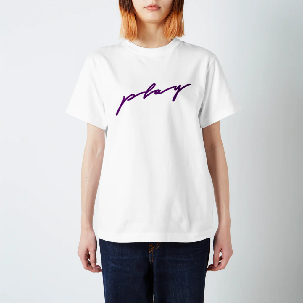 PLAY clothingのLOGO－PURPLE Regular Fit T-Shirt