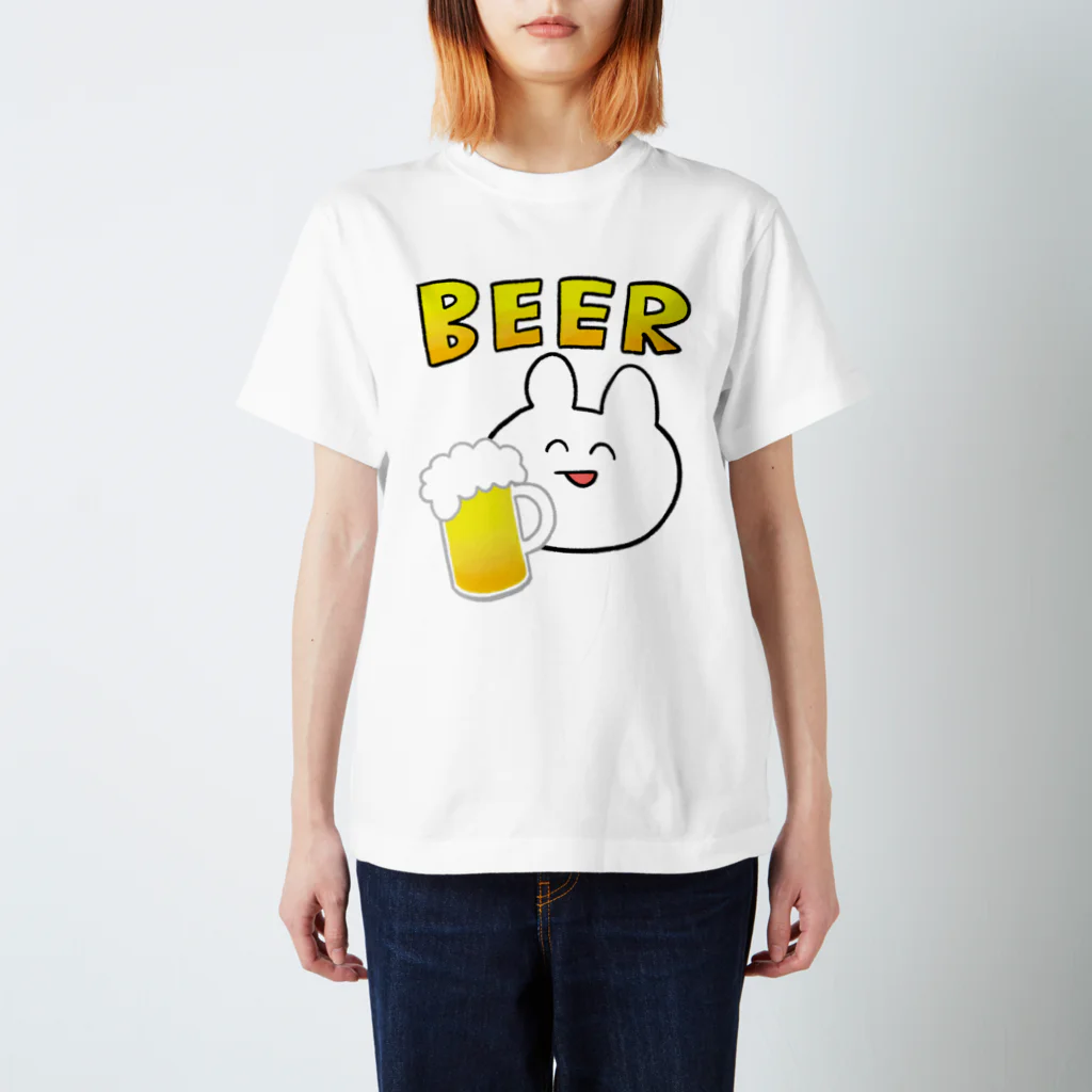 はらぺこショップのうさぎBEER スタンダードTシャツ