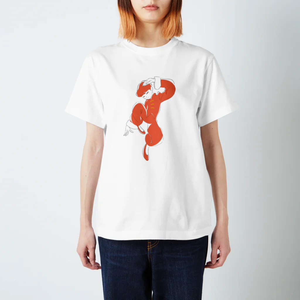 かえのカンフーチャイナT(赤) Regular Fit T-Shirt