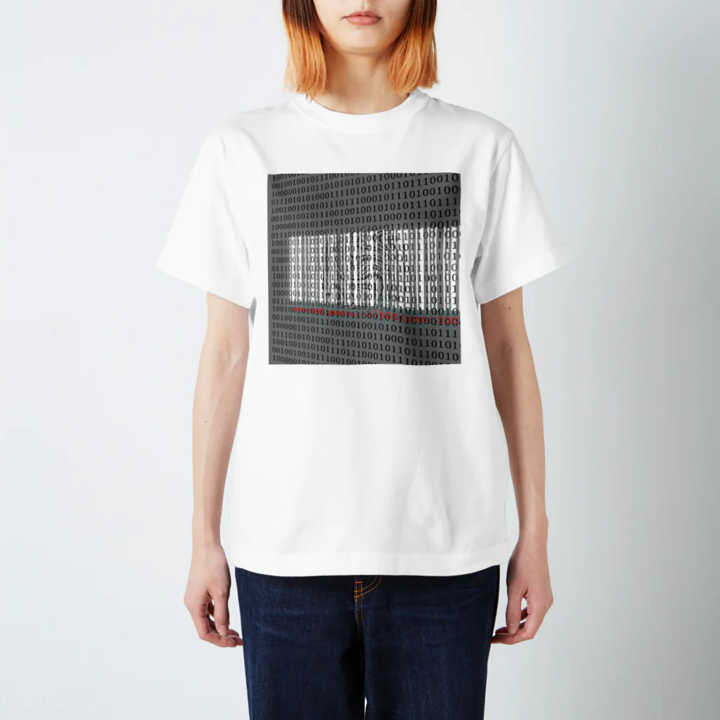 Aimurist のバイナリーバーコード渦 スタンダードTシャツ