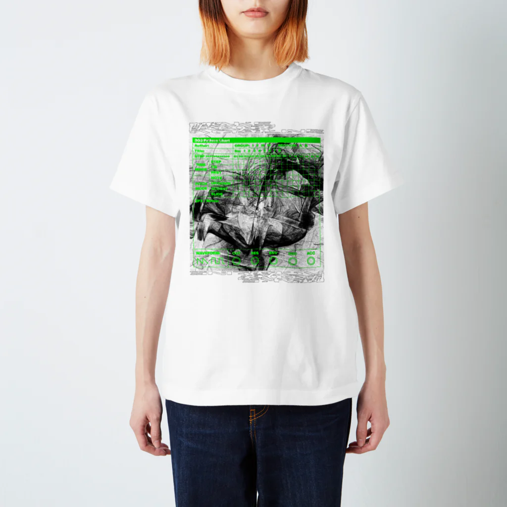 Yebisu303's Marketplaceの303 Pettern Chart Tee (Green&Black) スタンダードTシャツ