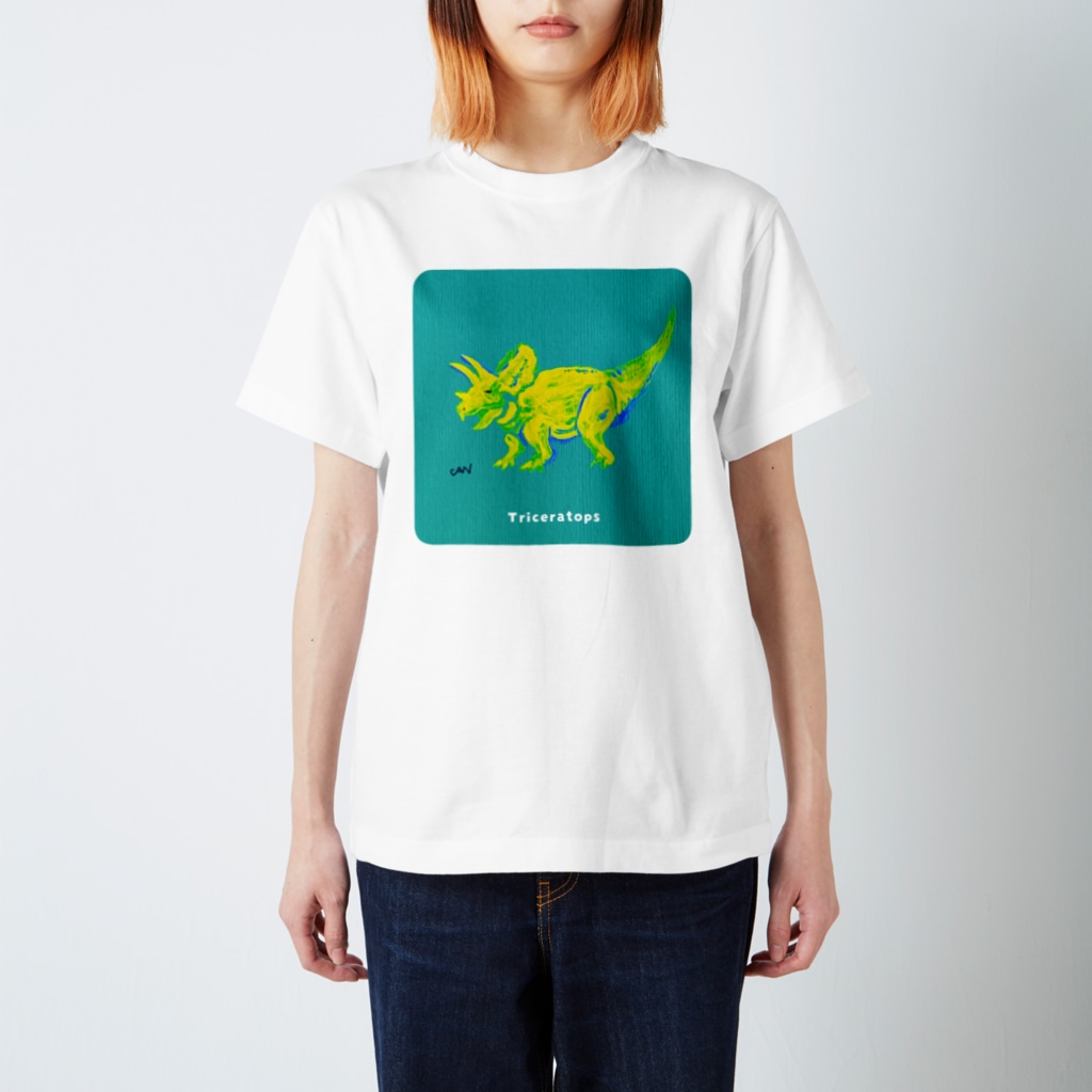 ちょっとマニアックな恐竜アートグッズ博物館のおしゃれなトリケラトプス Regular Fit T-Shirt