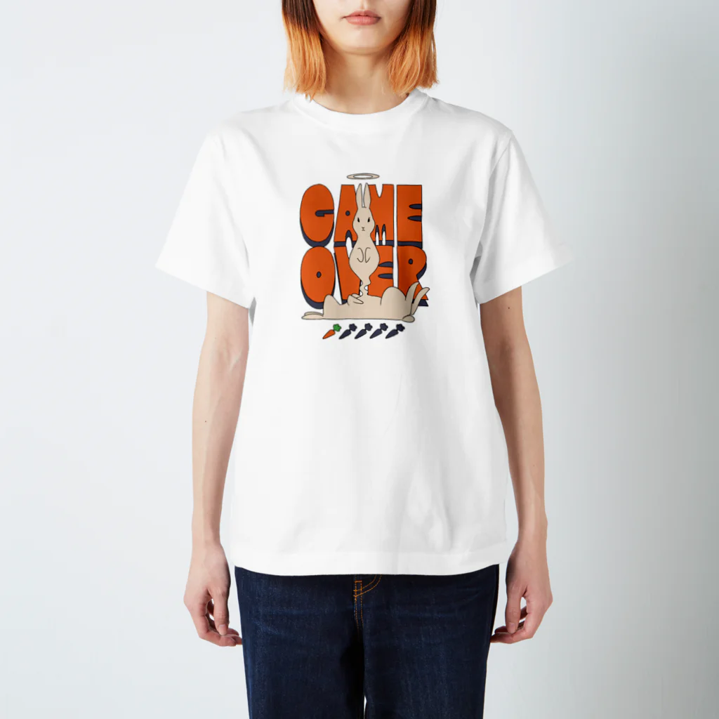 ねこぜもんのGAME OVER スタンダードTシャツ