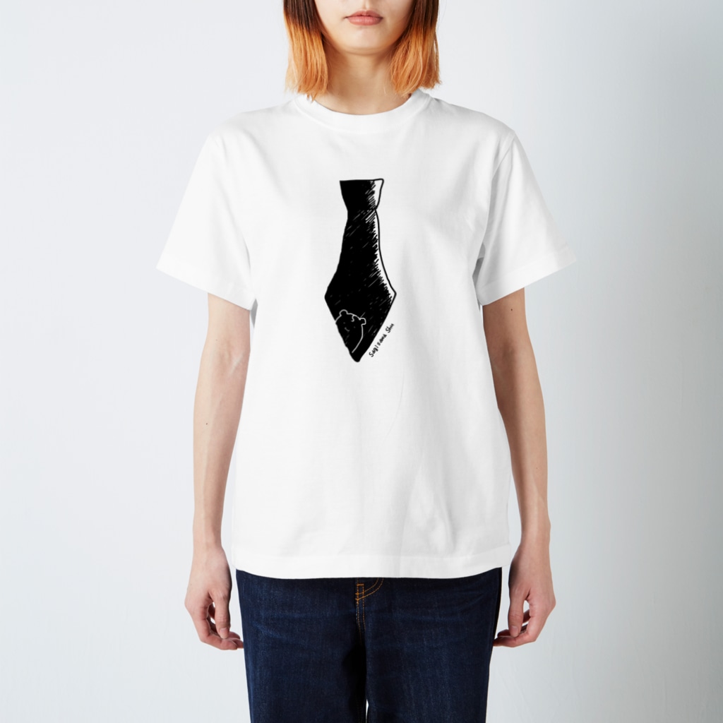 Sagihamuネクタイtシャツ Type01 黒ネクタイ Regular Fit T Shirt By Babyshu Shop Sagisawa S Suzuri