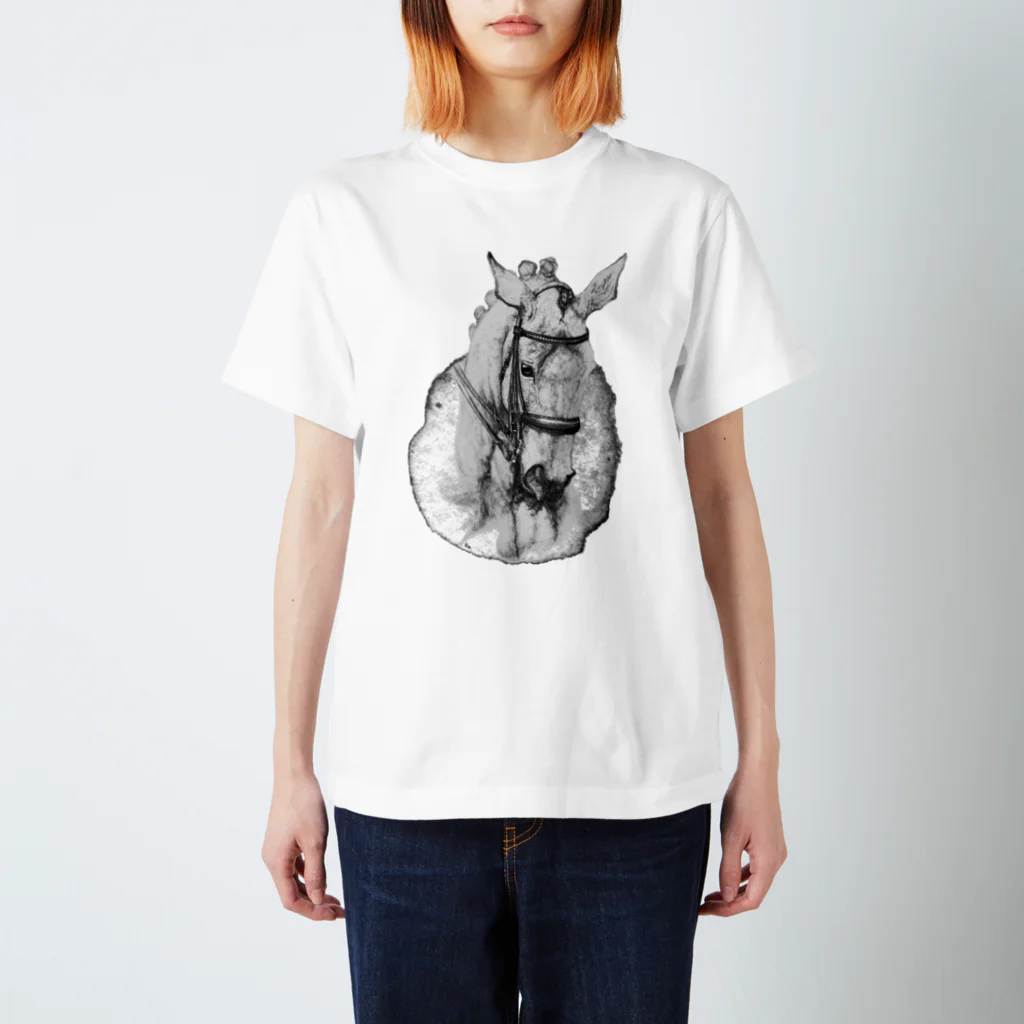 馬の絵の画家　斉藤いつみの馬の素描Tシャツ3 スタンダードTシャツ