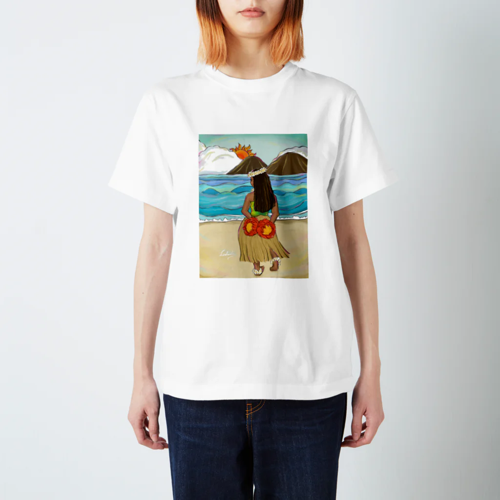 leolaniのフラガール ラニカイビーチ イラスト スタンダードTシャツ