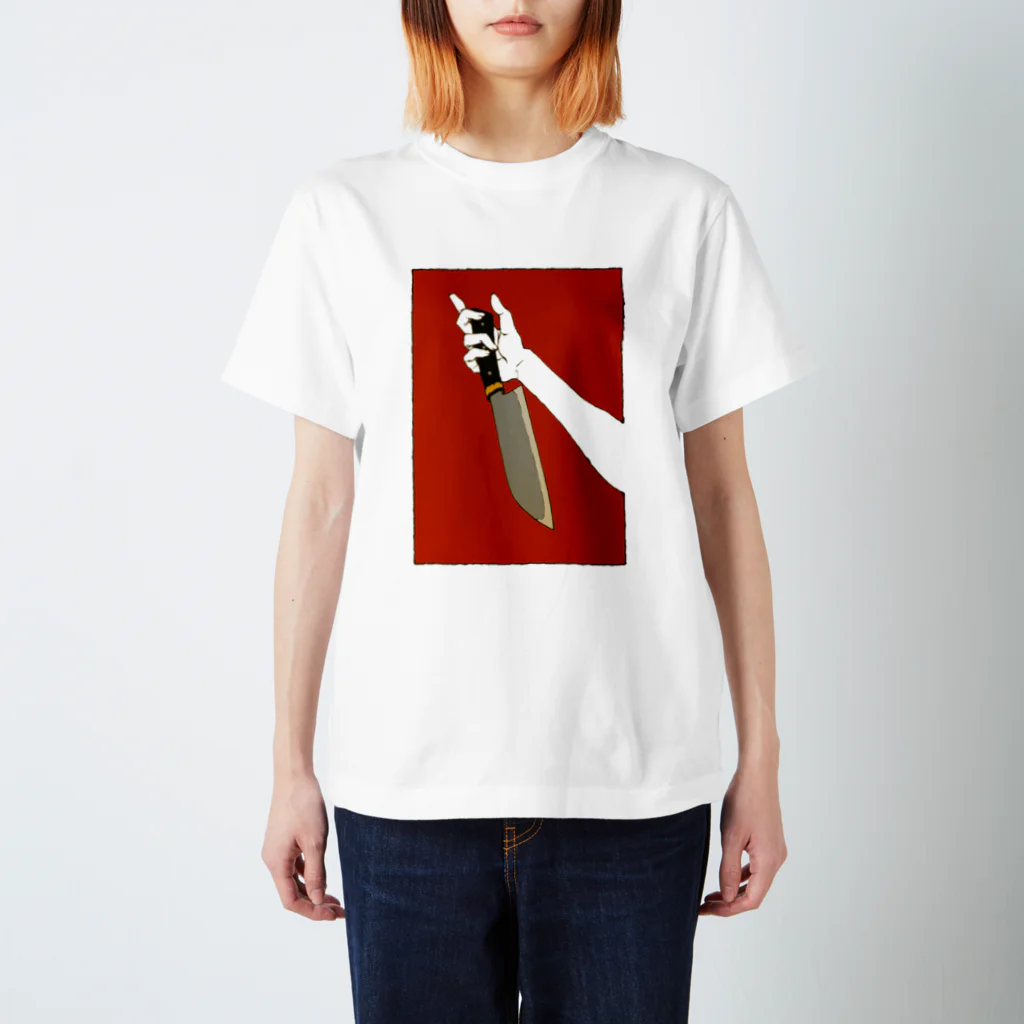 白田販売所SUZURI支店の赤のドス Regular Fit T-Shirt