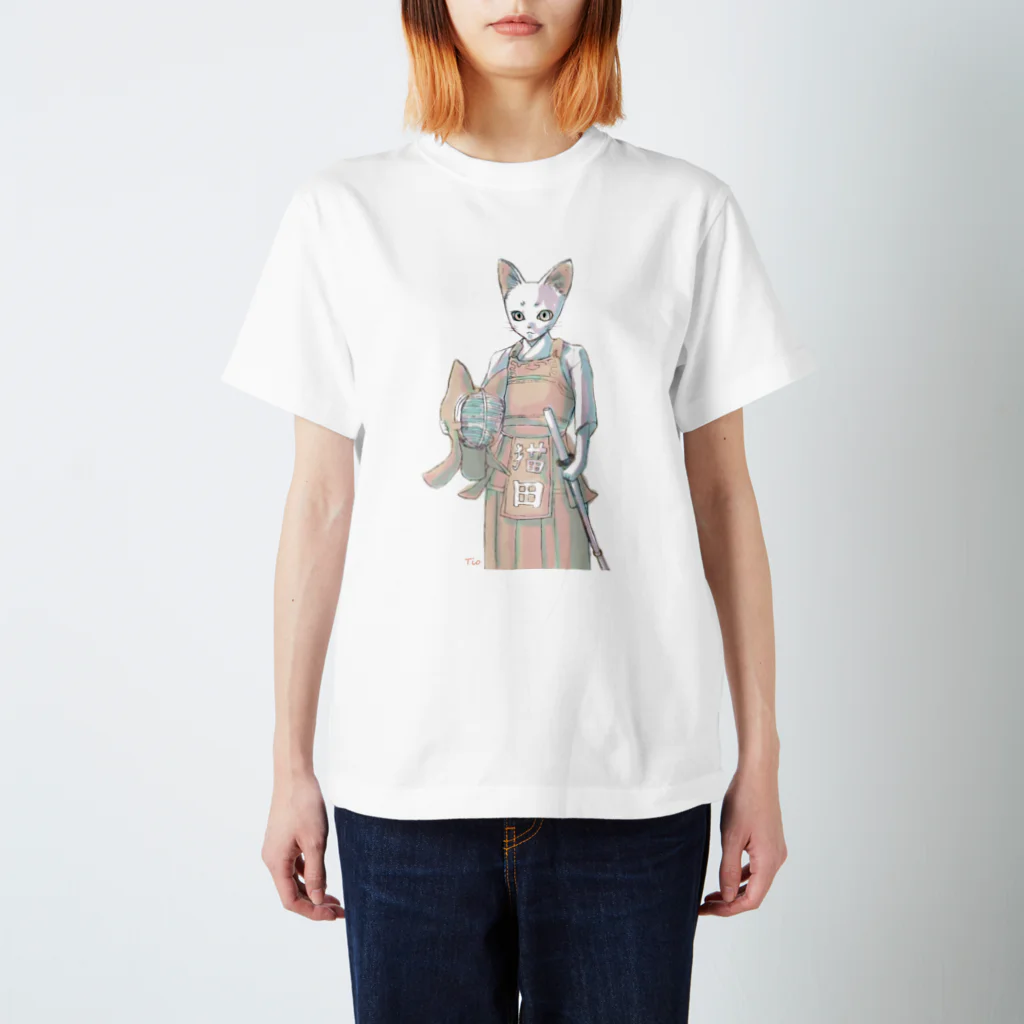 Tio Heartilの剣道ねこさん スタンダードTシャツ