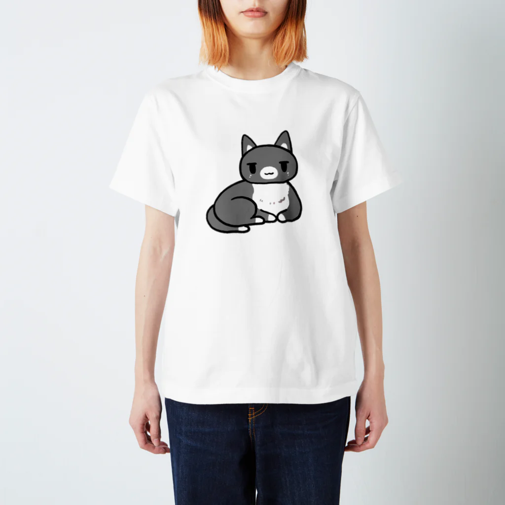 いるー/noroiruのちゃんネコ・モノクロ スタンダードTシャツ