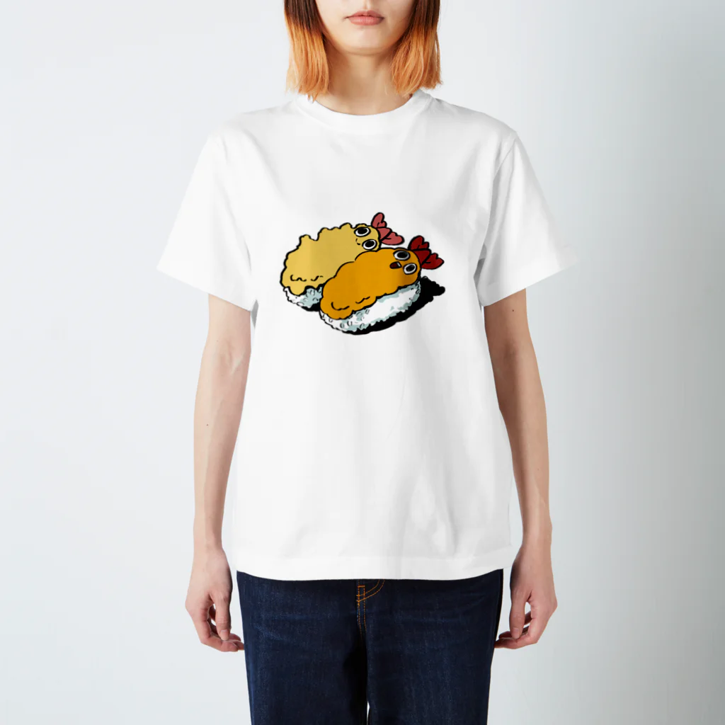 おかゆ帝国のエビテンエビフライ寿司 スタンダードTシャツ