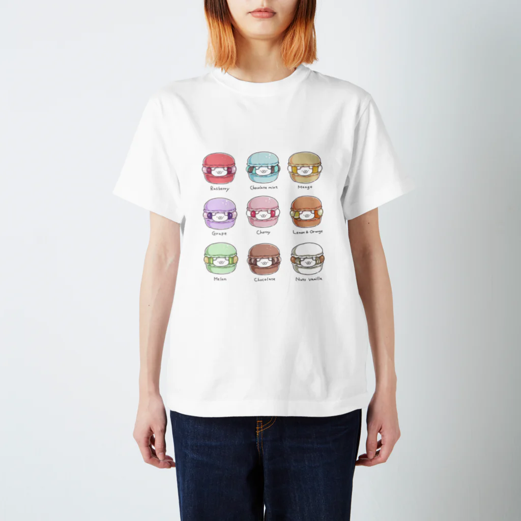 ちーくま by ふじたちさとのちーくマカロン Regular Fit T-Shirt