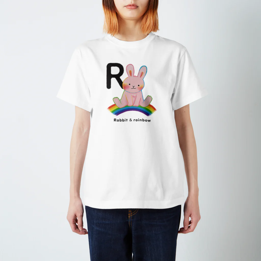 甲斐えるのブタ！ぶた！豚！のRabbit & rainbow スタンダードTシャツ