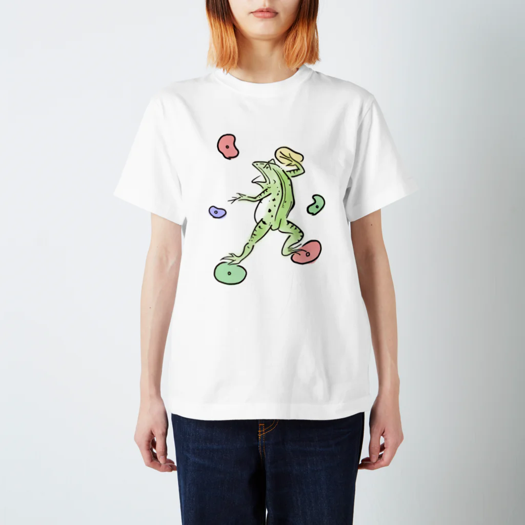 のびるのボルダリングカエル スタンダードTシャツ