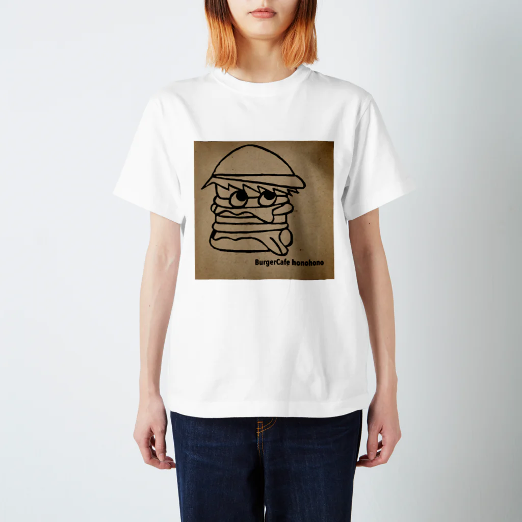 ハンバーガーショップ                           バーガーカフェホノホノのhonohonoくん 背景ブラウン Regular Fit T-Shirt