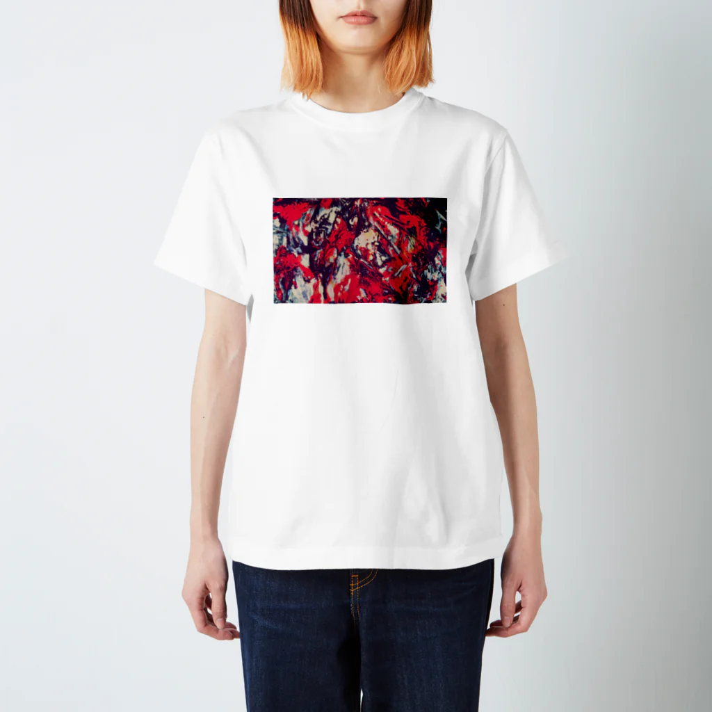 兎派のpaint_01_landscape(red) スタンダードTシャツ