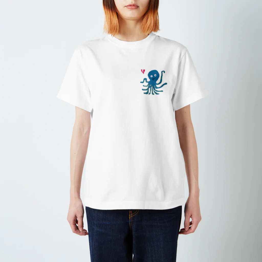 saya_kiyoshiの幸せの青いタコ Regular Fit T-Shirt