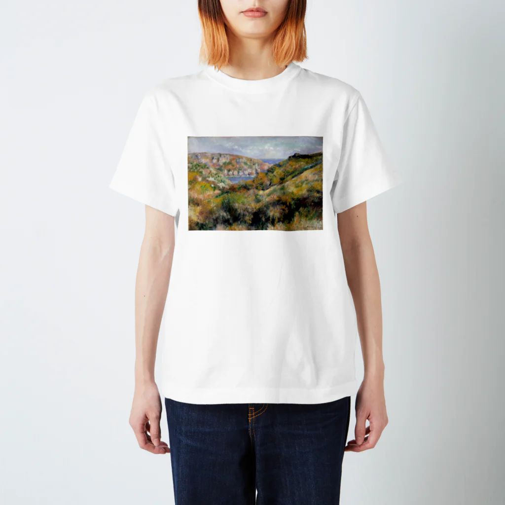 ART_collectionの「ガーンジーのムーランウエット湾周辺の丘」ルノワール スタンダードTシャツ